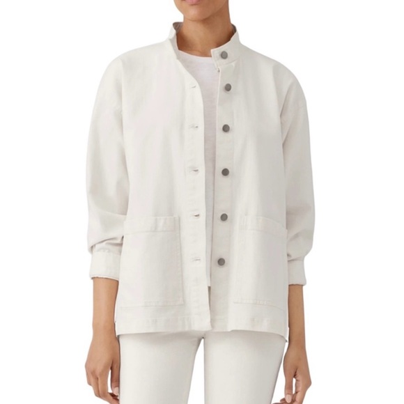 Eileen Fisher Jackets & Blazers - EILEEN FISHER Organic Cotton Undyed Denim Jacket
Sz XXS